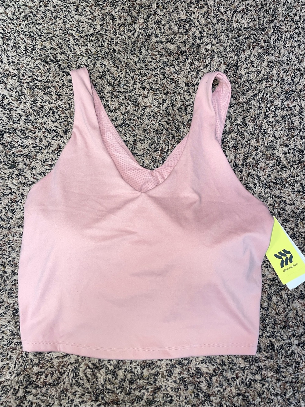 All In Motion Light Support Woman’s Crop Sports Bra Pink Size L NWT